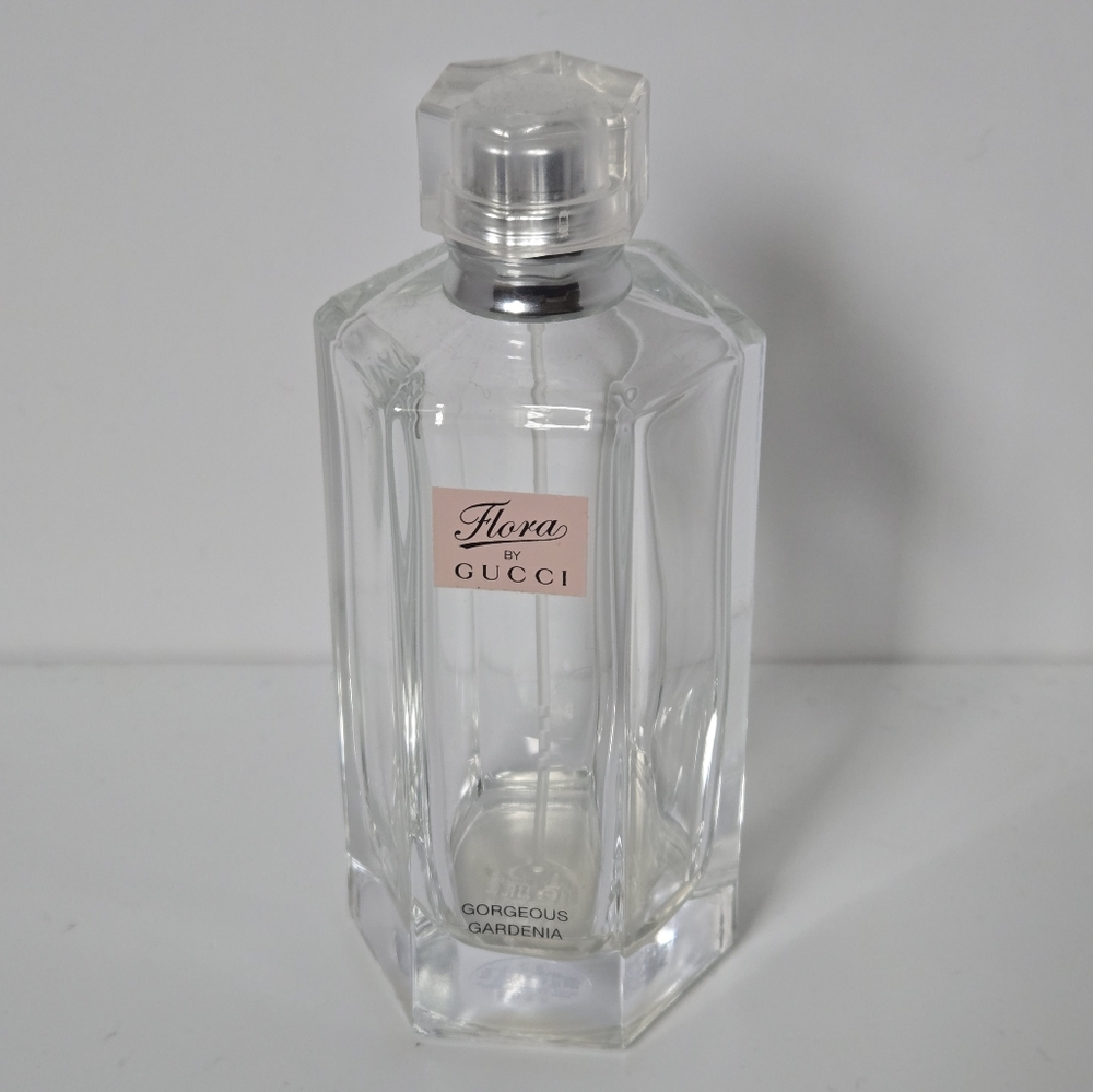 Flora By Gucci/Clear Glass Almost Empy Perfume Bottle‎